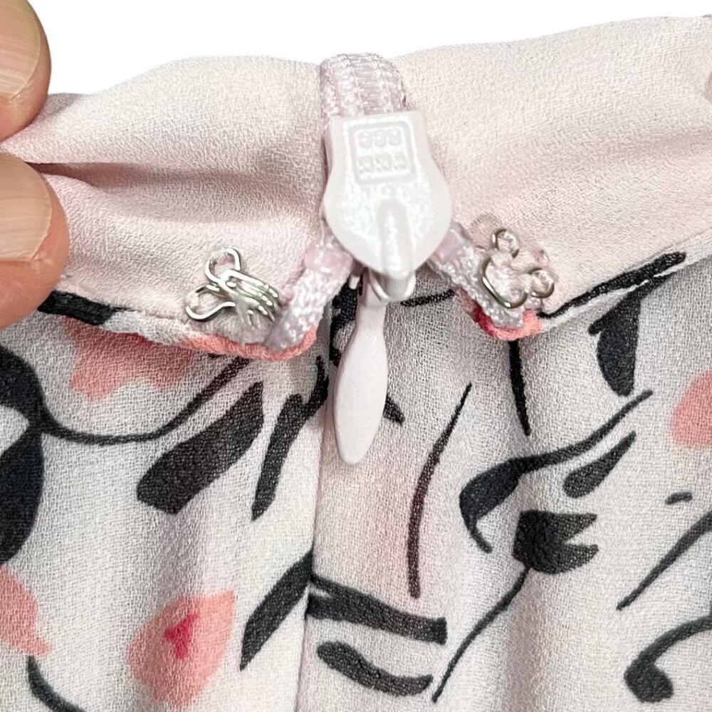 Talbots Pink Green Floral Cottagecore Short Sleeve Button-Up Dress Size 4 - Picture 9 of 11